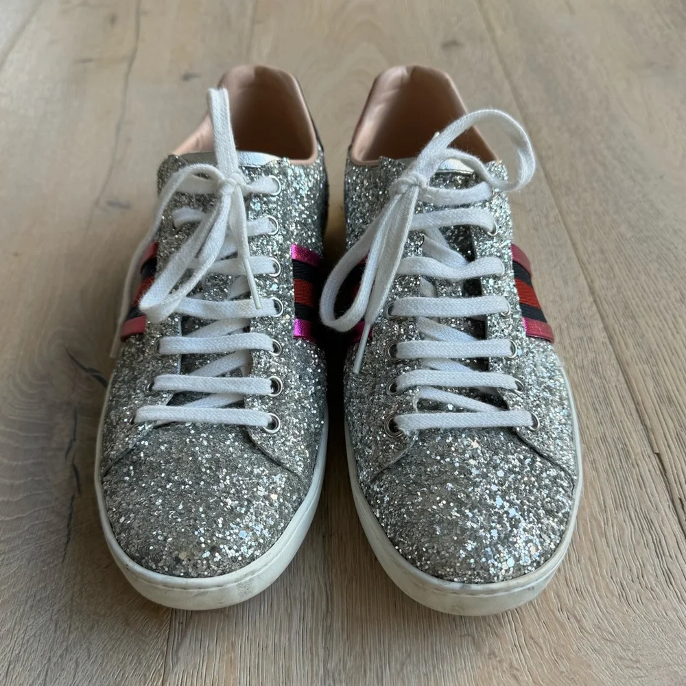 Gucci Ace Silver Glitter Sneakers ✨ EU 38.5 - Picture 6 of 7